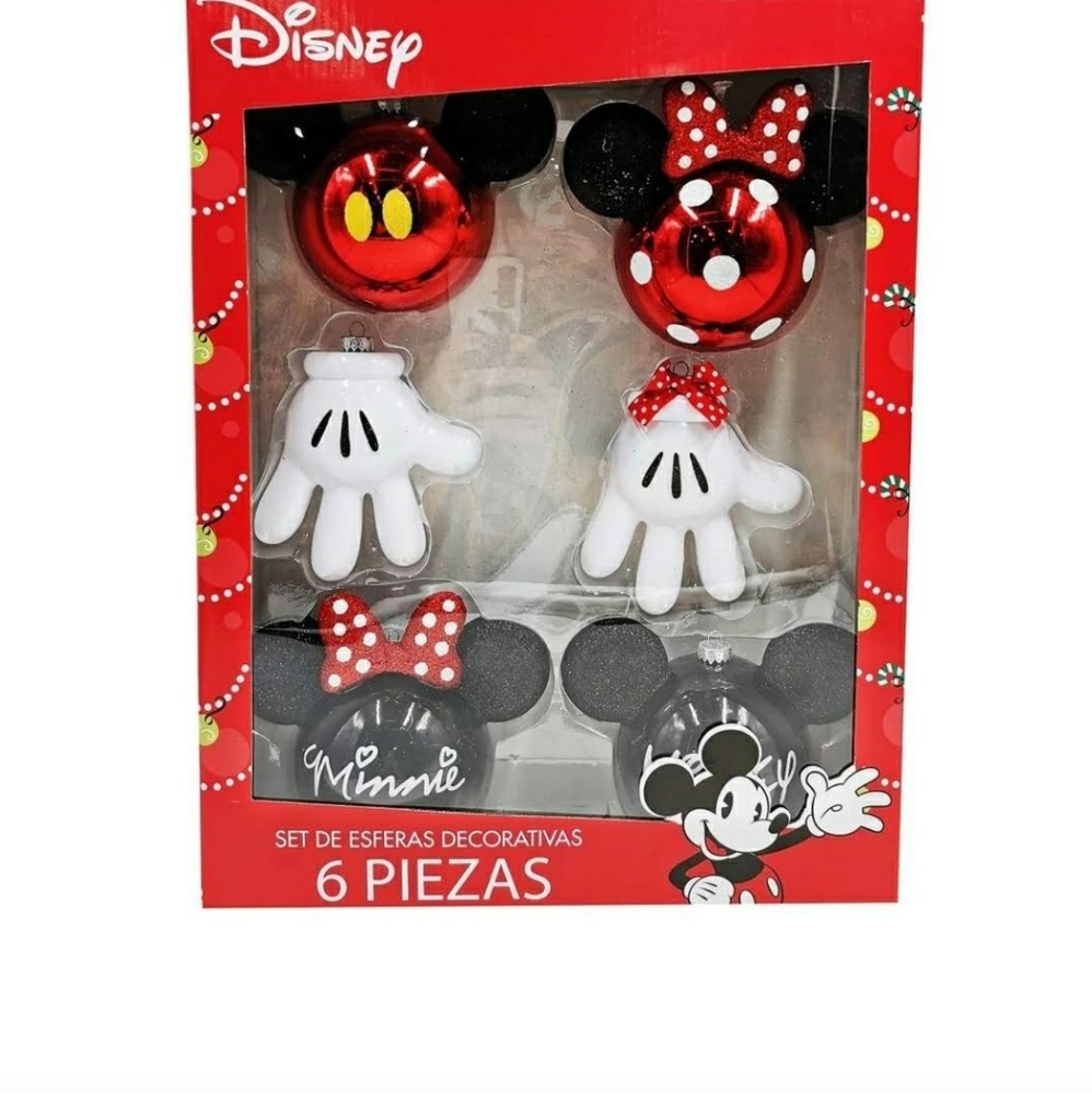 Disney Mickey and Minnie large Xmas ornaments